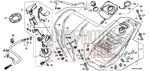 RESERVOIR A CARBURANT/POMPE A CARBURANT NC750XDG de 2016